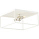 Stone Harbor 2 Light 16 inch White/Cream and Silver Flush Mount Ceiling Light