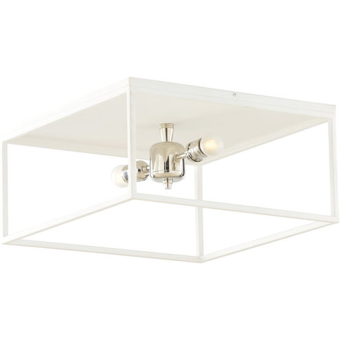 Stone Harbor 2 Light 16 inch White/Cream and Silver Flush Mount Ceiling Light