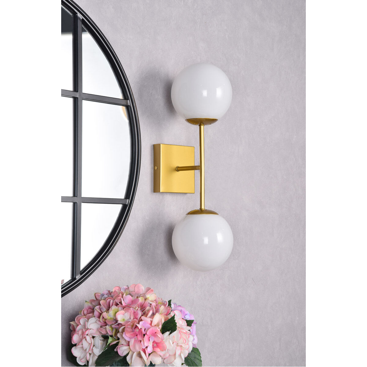 Neri 2 Light 7 inch Brass Bath Sconce Wall Light