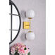 Neri 2 Light 7 inch Brass Bath Sconce Wall Light
