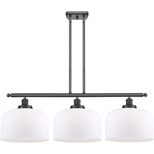 Ballston X-Large Bell LED 36 inch Matte Black Island Light Ceiling Light in Matte White Glass, Ballston