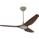 Haiku 60 inch Satin Nickel with Cocoa Wood Grain Blades Outdoor Ceiling Fan