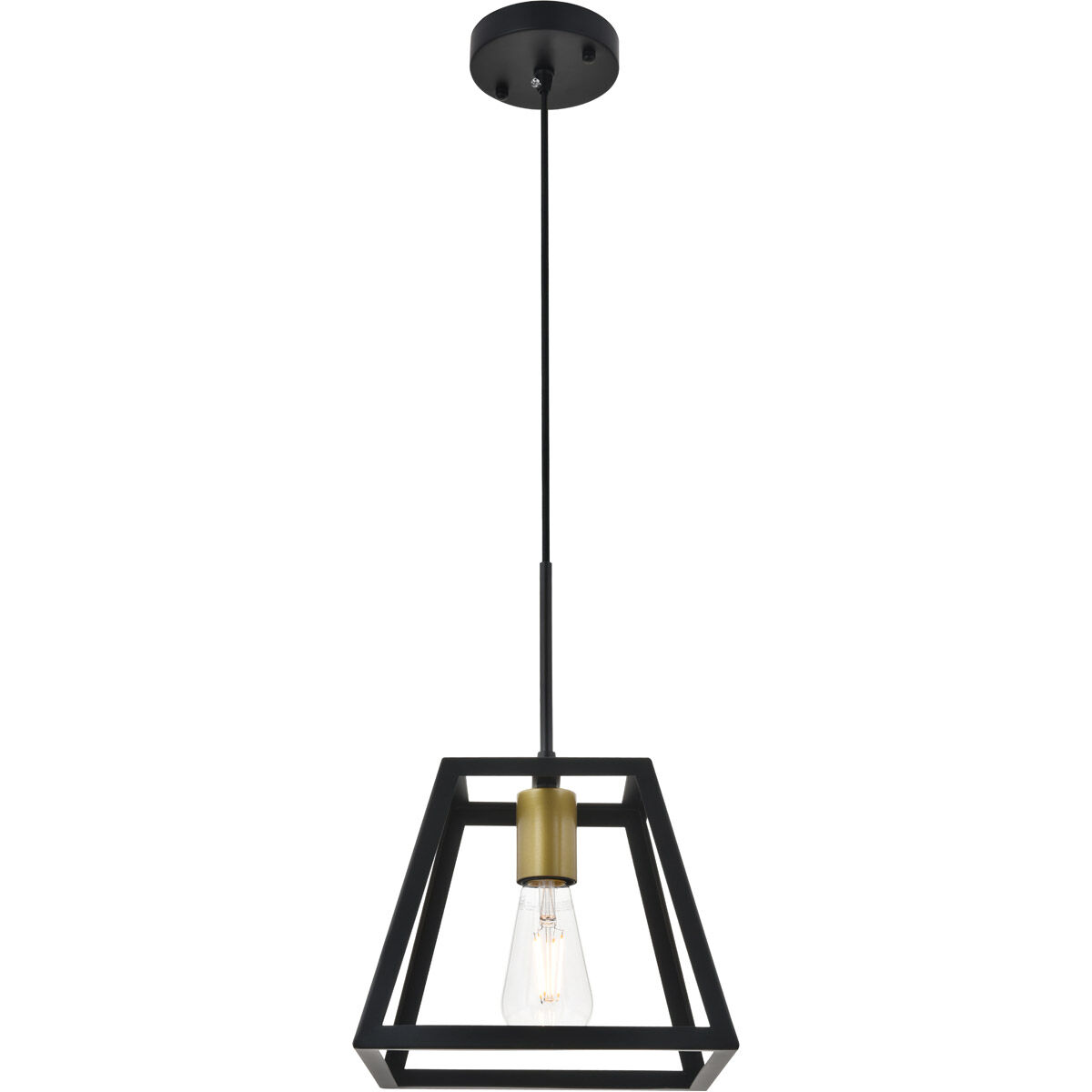 Resolute 1 Light 9 inch Brass and Black Pendant Ceiling Light