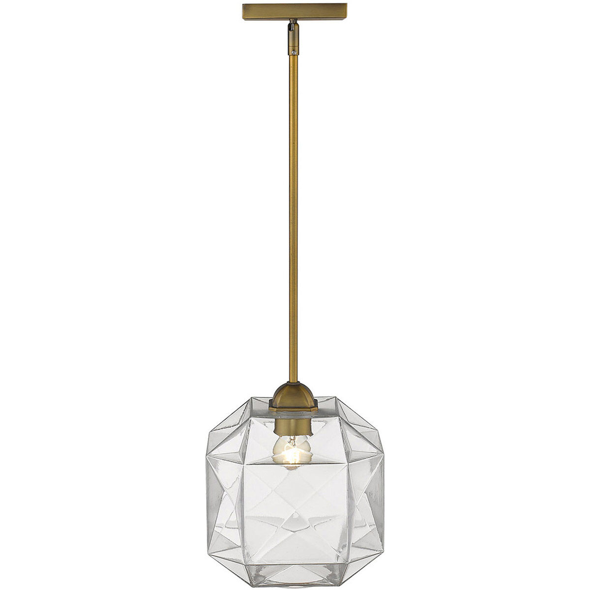 Loft 1 Light 10 inch Brass Pendant Ceiling Light