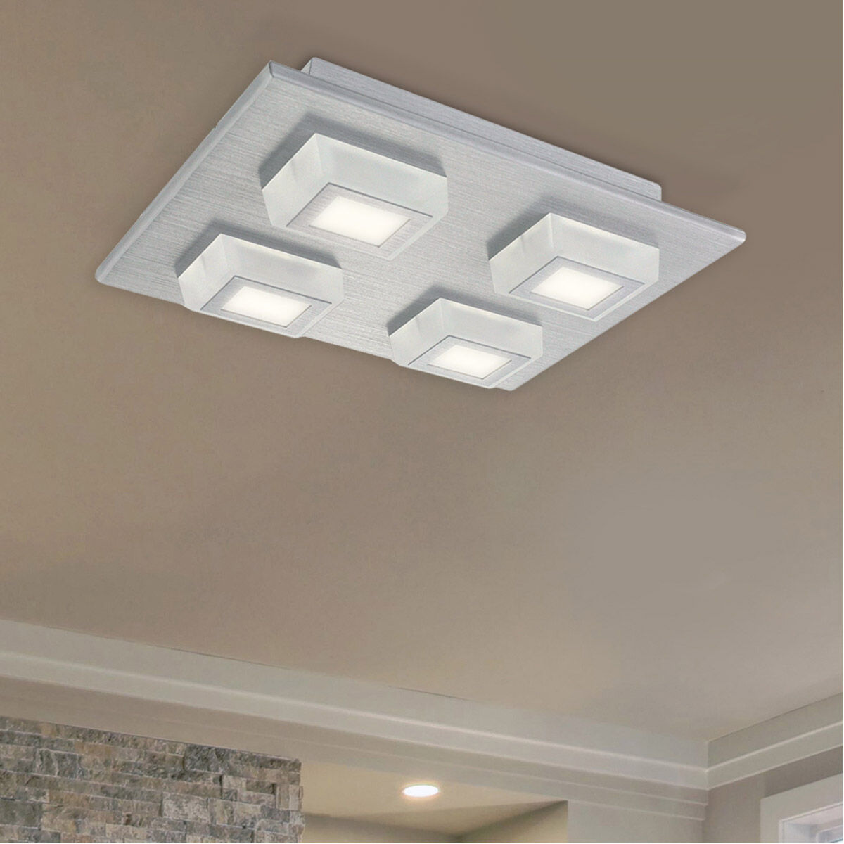 Masiano LED 10.63 inch Brushed Aluminum Flush Mount Ceiling Light