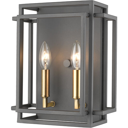 Titania 2 Light 10 inch Bronze and Olde Brass Wall Sconce Wall Light