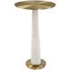Sonia 23.25 X 14 inch Brass, White Accent Table