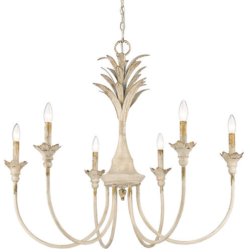 Lillianne 6 Light 34 inch Antique Ivory Chandelier Ceiling Light