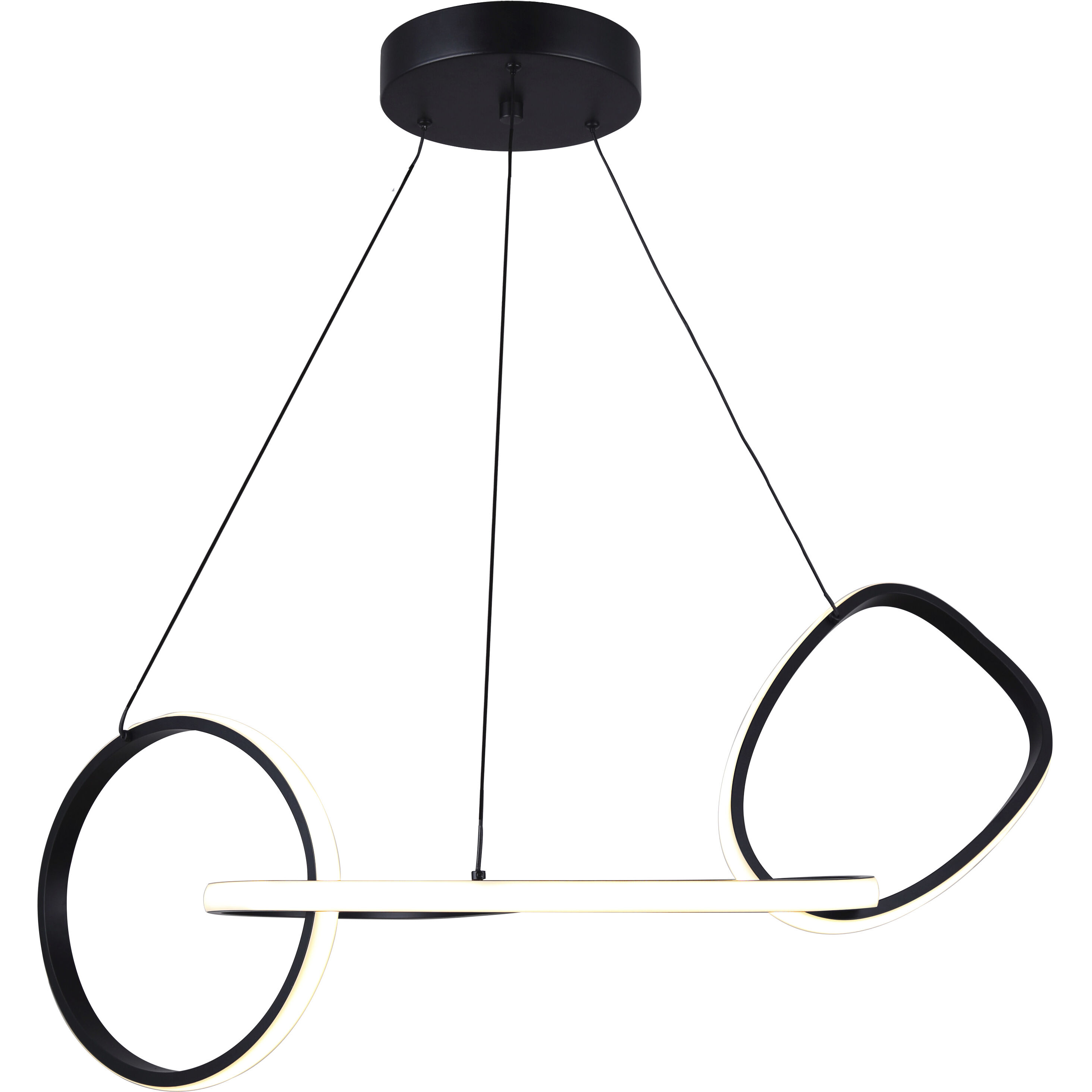 Zuri LED 33 inch Matte Black Chandelier Ceiling Light