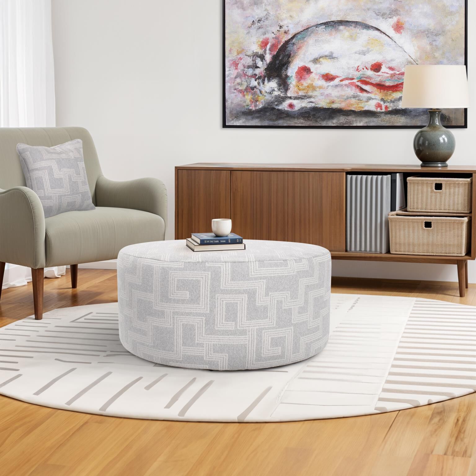 Syros Universal 18 inch Fog Outdoor Ottoman