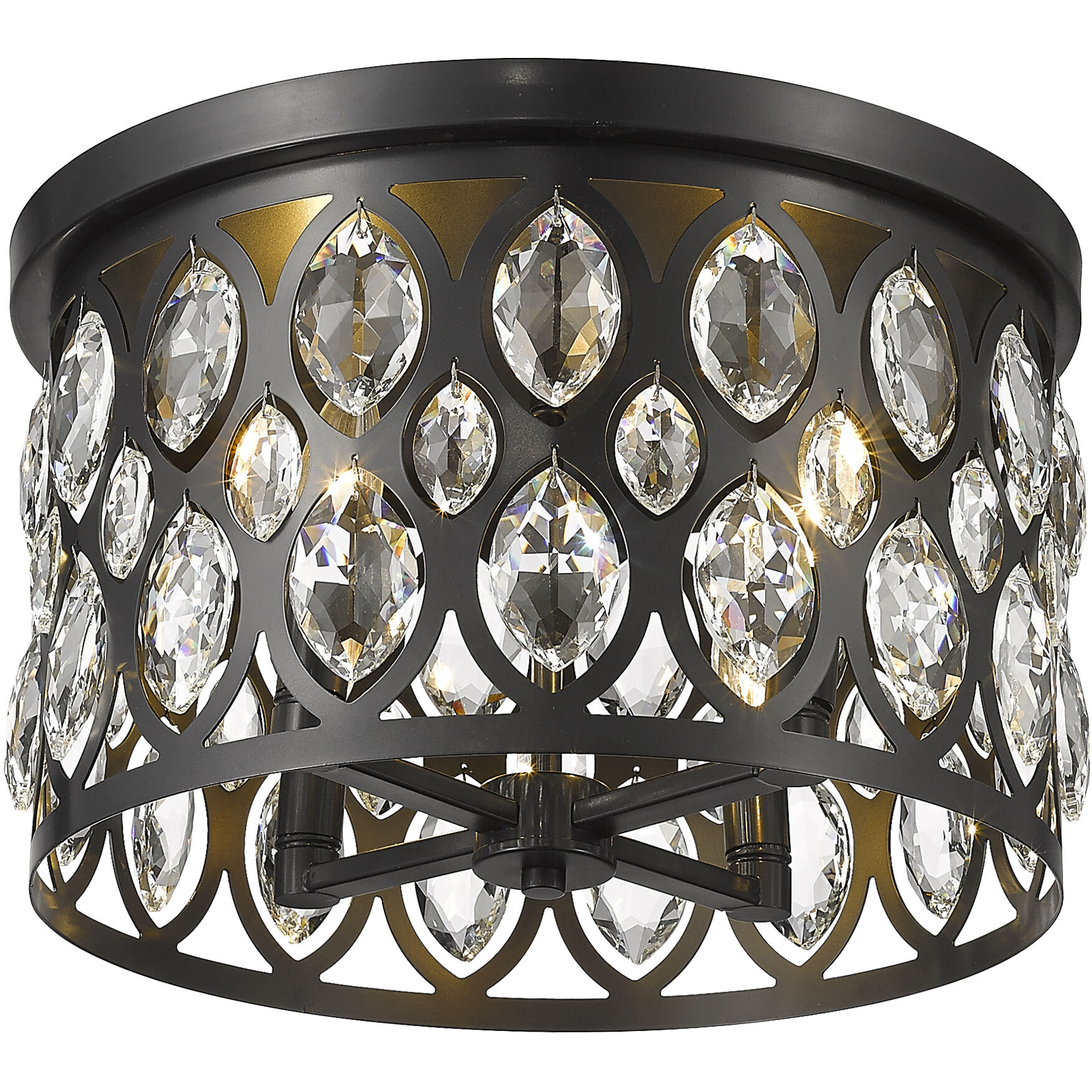 Dealey 4 Light 14.75 inch Matte Black Flush Mount Ceiling Light