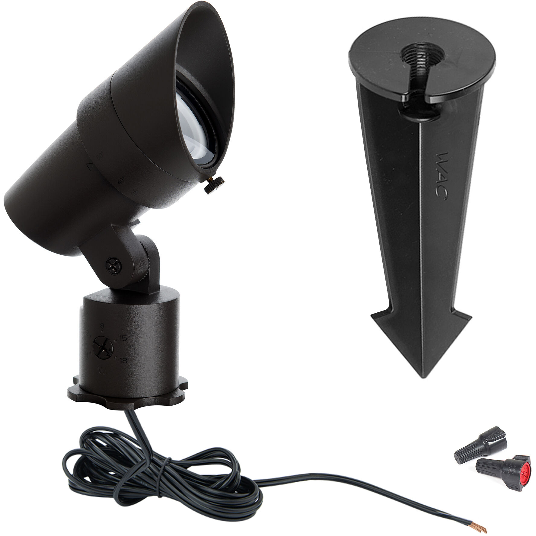 Tyler Black 18 watt LED Spot and Flood Lighting in 2700K, Low Voltage Accent Light, WAC Landscape