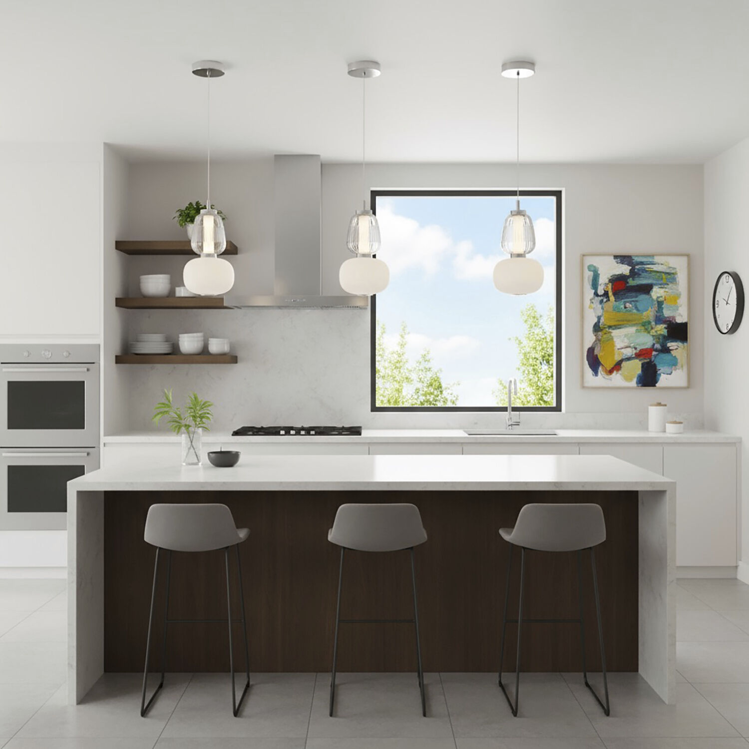 Cyra LED 6.5 inch Chrome Down Pendant Ceiling Light