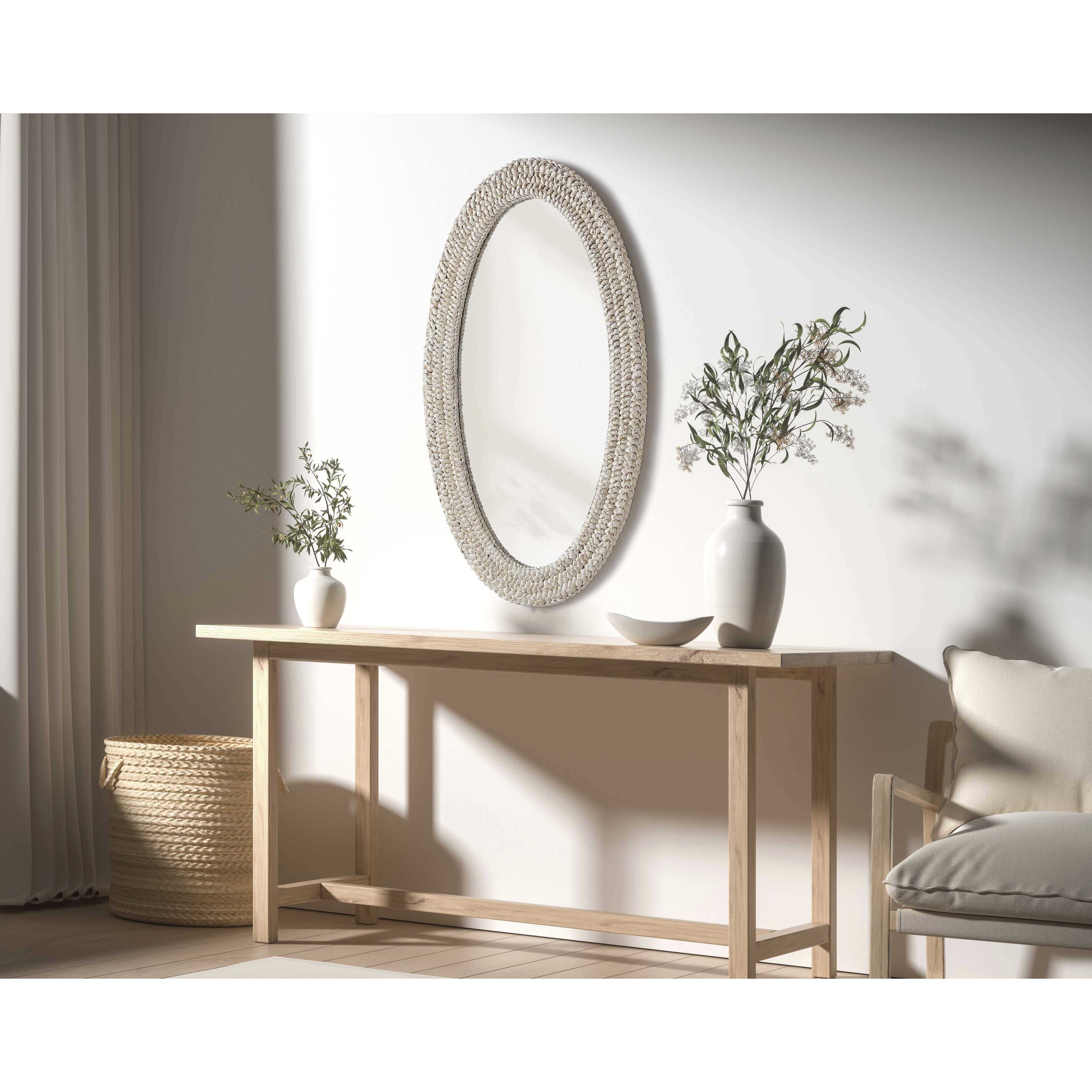 Marlowe 42 X 24 inch Linen White Mirror