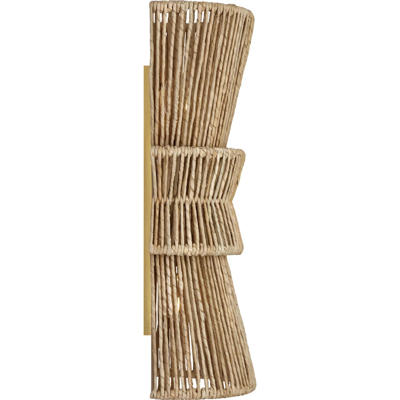 Chapman & Myers Antigua LED 9 inch Antique-Burnished Brass and Natural Abaca Sconce Wall Light