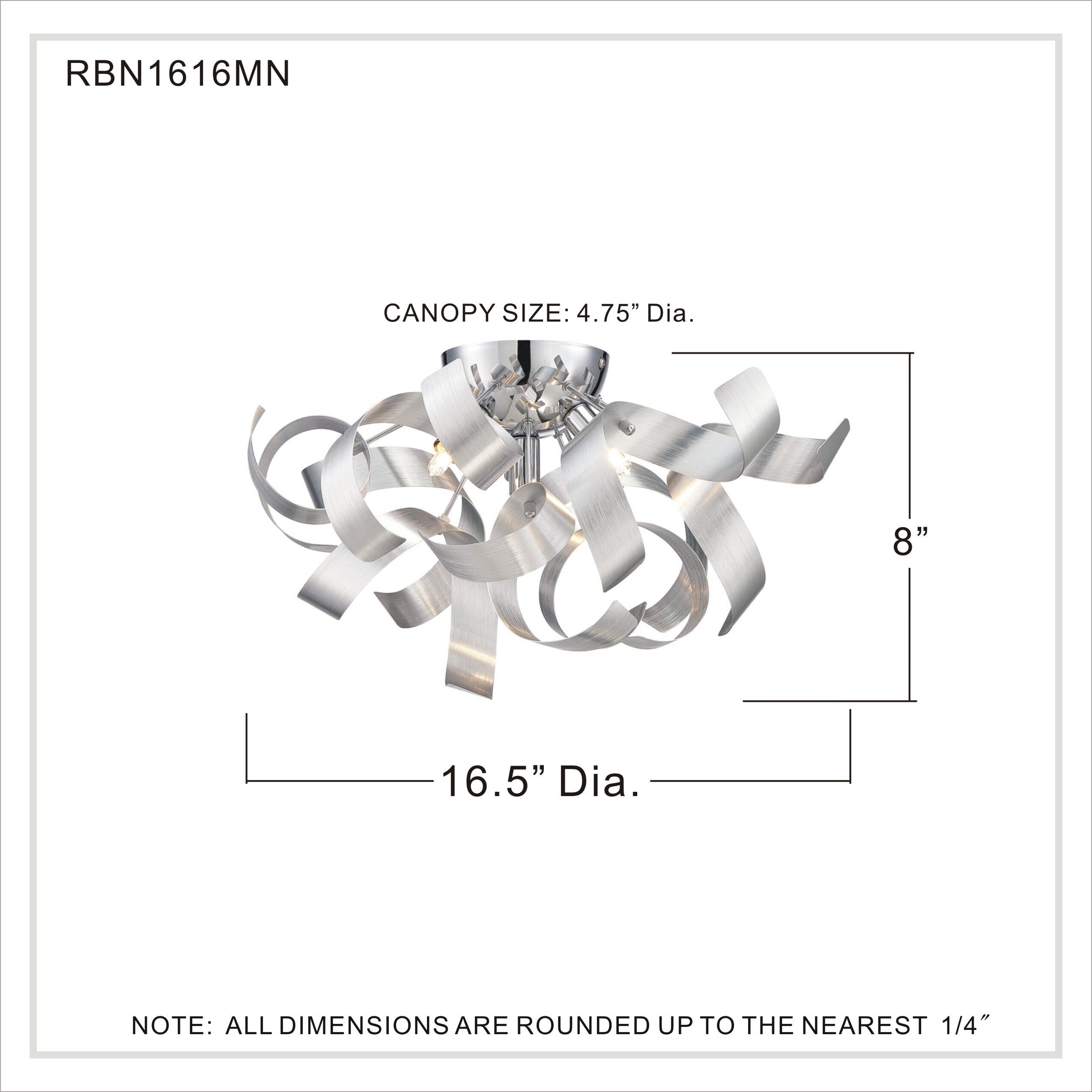 Ribbons 4 Light 17 inch Millenia Flush Mount Ceiling Light