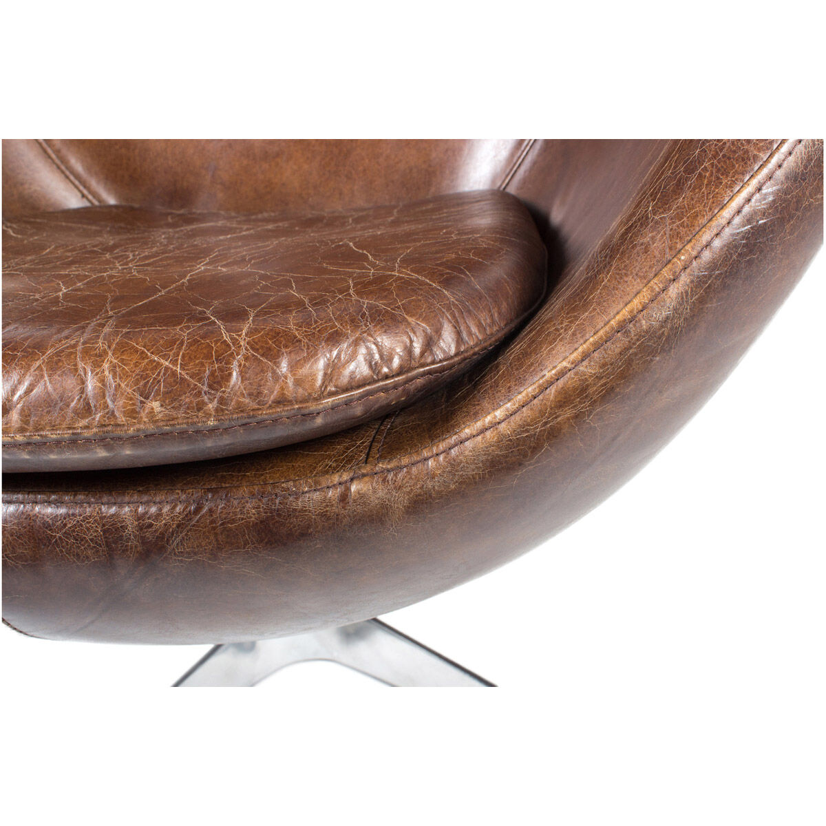 St Anne Brown Swivel Club Chair
