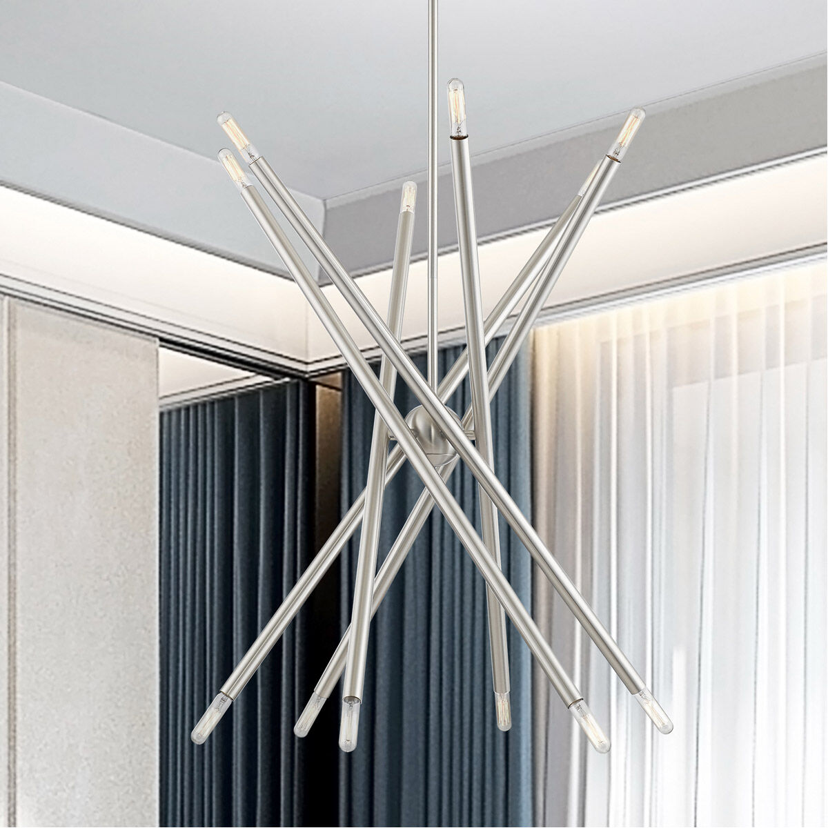 Soho 12 Light 28 inch Brushed Nickel Chandelier Ceiling Light