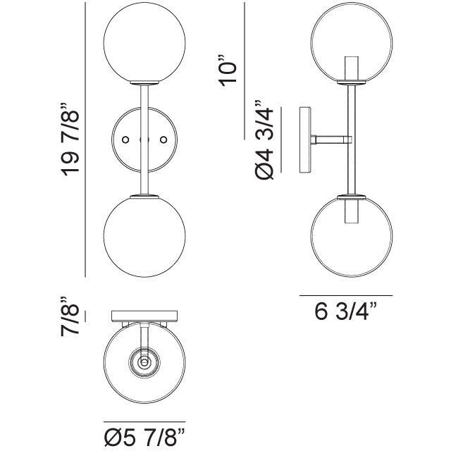 Novo Wall Sconce Wall Light in Black and Clear