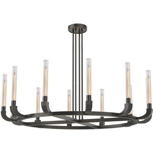 Flute 12 Light 60 inch Urban Bronze Chandelier Ceiling Light