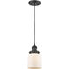 Franklin Restoration Bell 1 Light 5 inch Matte Black Mini Pendant Ceiling Light in Incandescent, Matte White, Franklin Restoration