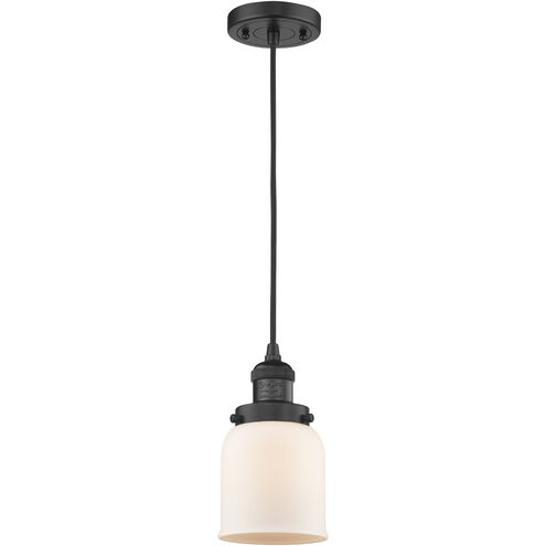 Franklin Restoration Bell 1 Light 5 inch Matte Black Mini Pendant Ceiling Light in Incandescent, Matte White, Franklin Restoration