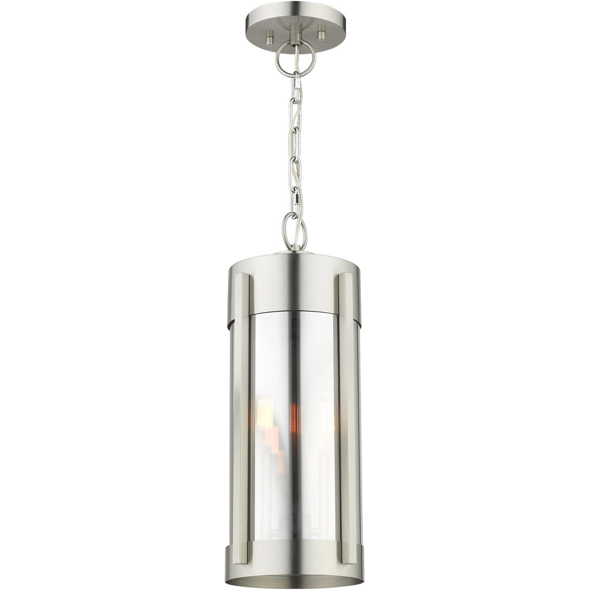 Sheridan 2 Light 8 inch Brushed Nickel Outdoor Pendant Lantern