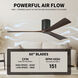 Atlas Irene-3H 60 inch Matte Black with Walnut Tone Blades Flush Mount Paddle Fan