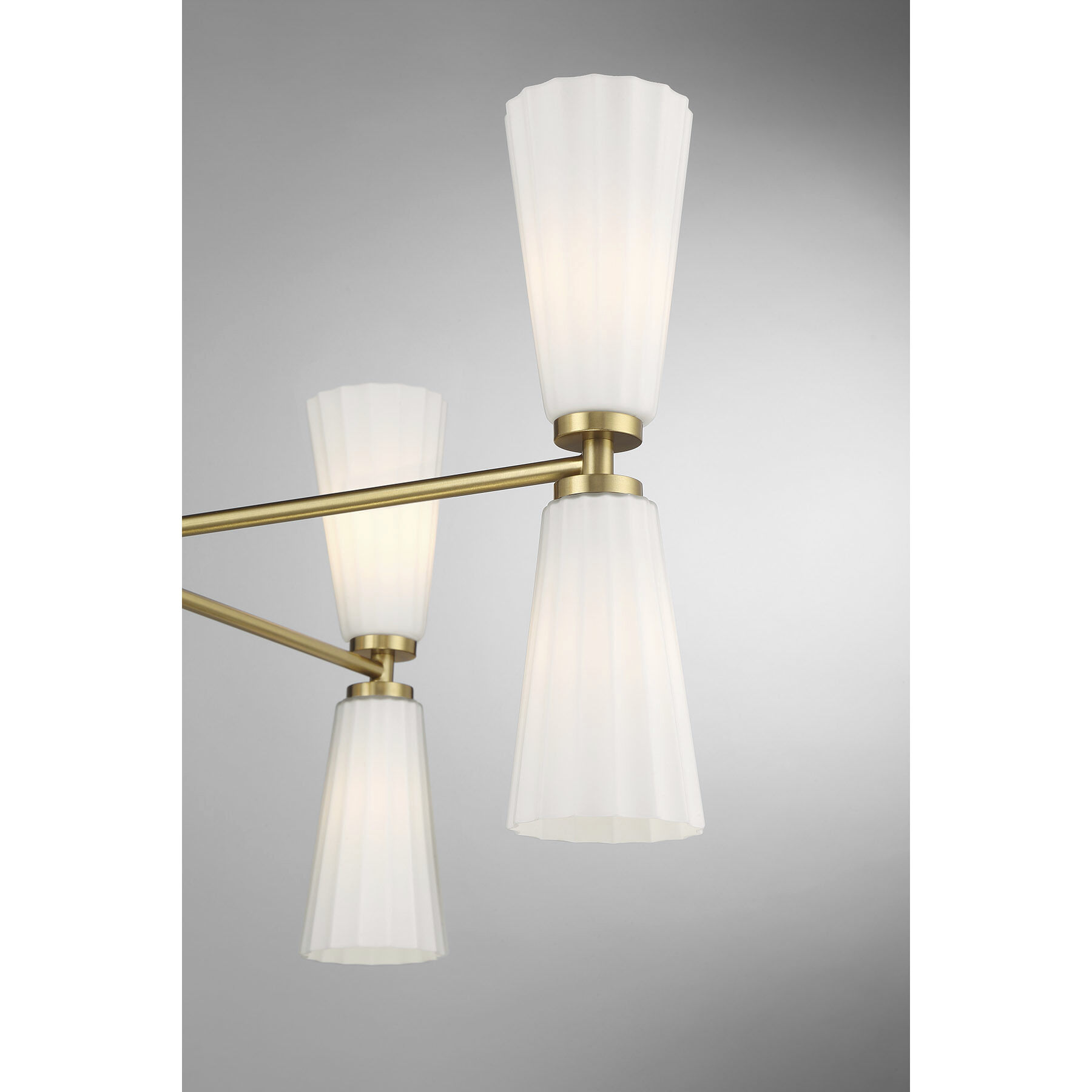 Contemporary 8 Light 32 inch Natural Brass Chandelier Ceiling Light