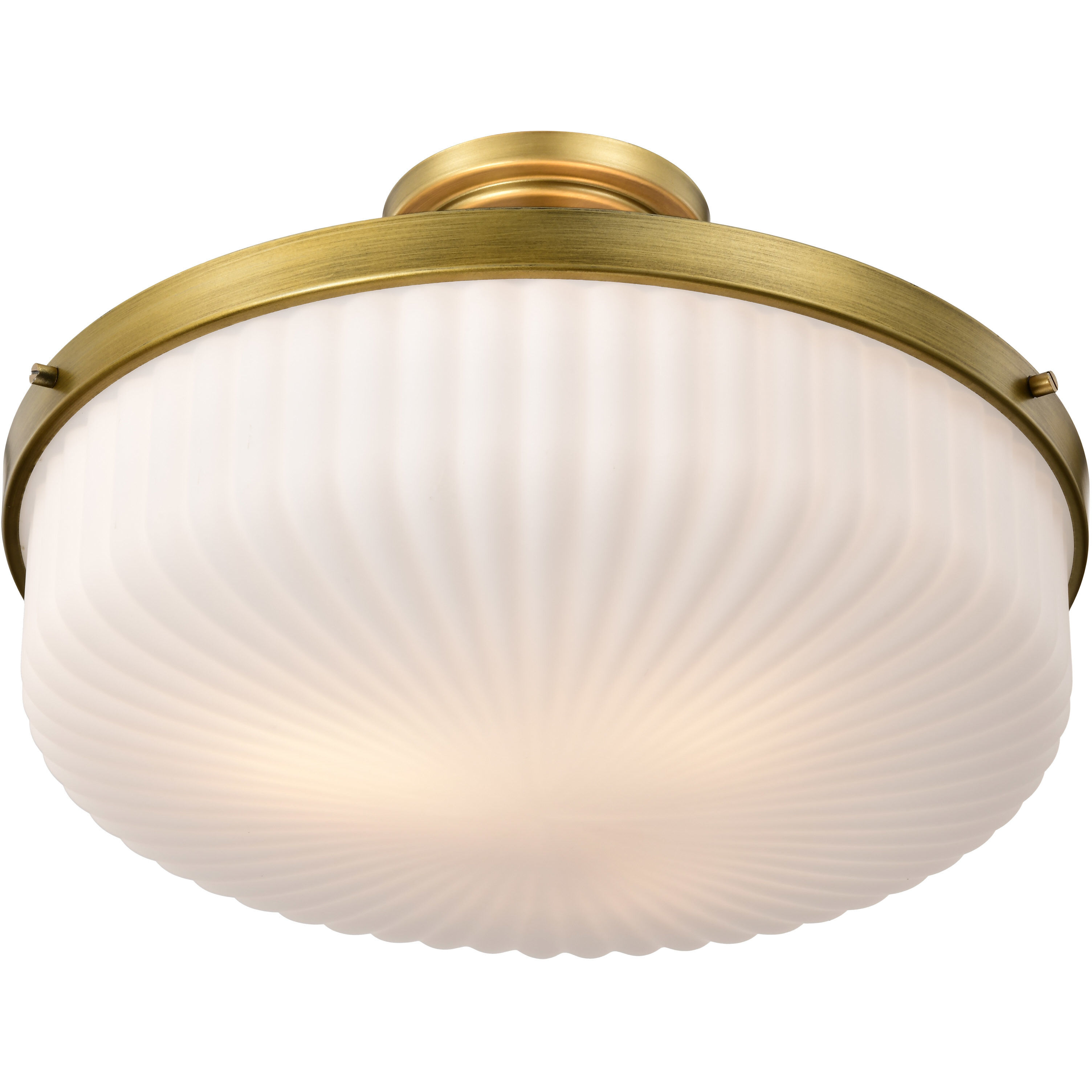 Solara 16.6 inch Natural Brass Semi Flush Mount Ceiling Light