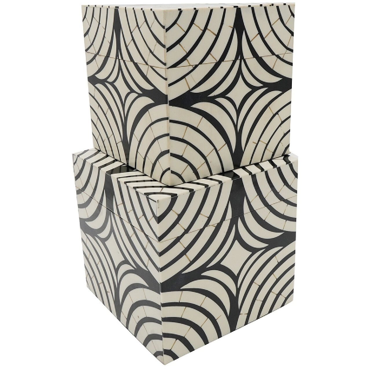 Daytona 7 inch White/Black Decorative Box