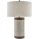 Baptiste 30 inch 150 watt Ivory/Brown/Brushed Brass Table Lamp Portable Light
