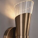 Fusion Collection - Lugano Family 1 Light 4.75 inch Brushed Brass and Ribbed Clear ADA Wall Sconce Wall Light, EVOLV