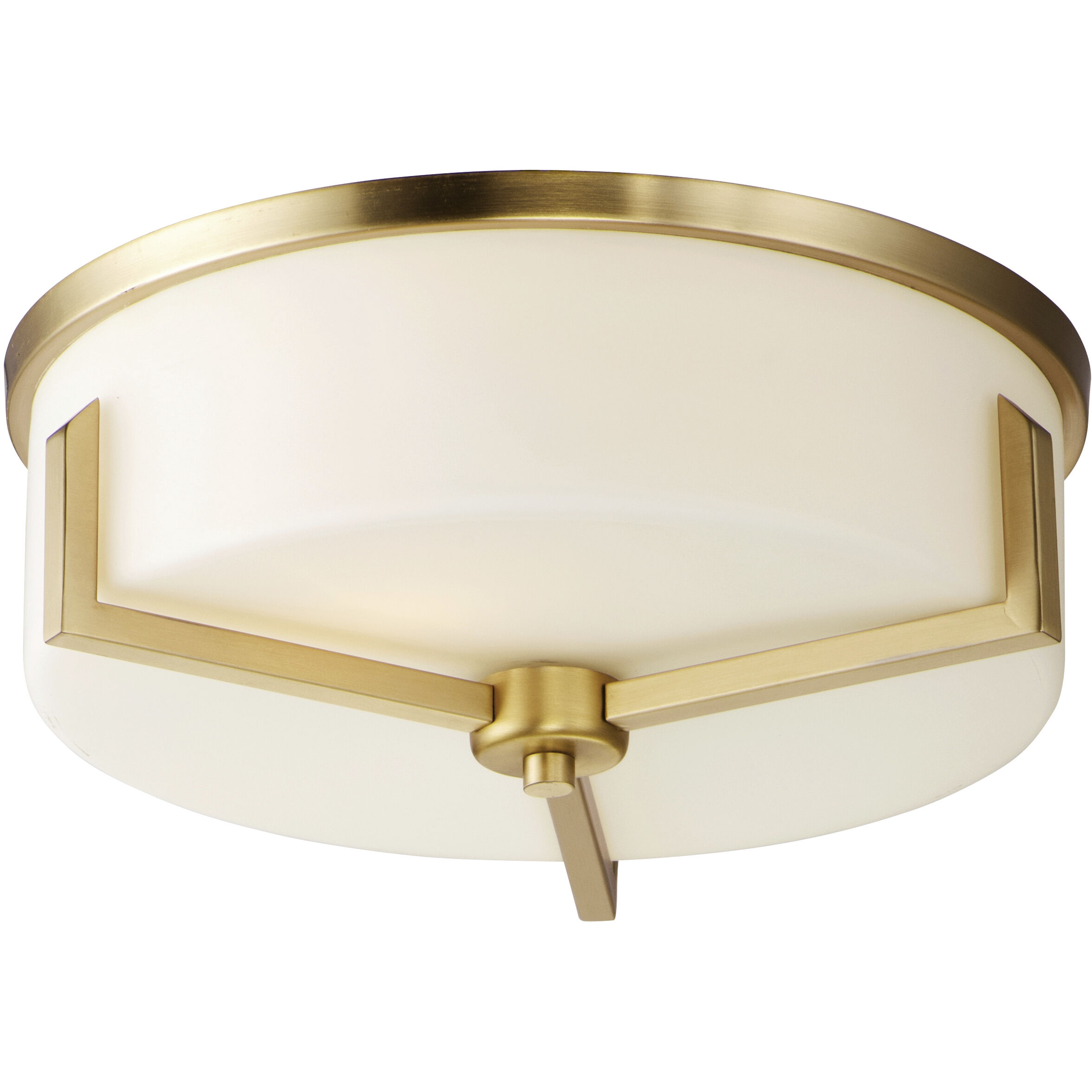 Dart 3 Light 14 inch Satin Brass Flush Mount Ceiling Light