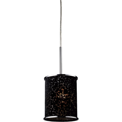 Fabrique 1 Light 8 inch Polished Chrome with Black Mini Pendant Ceiling Light