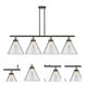 Ballston X-Large Cone 4 Light 48 inch Black Antique Brass Island Light Ceiling Light in Clear Glass