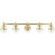Oldwick 5 Light 42 inch Polished Brass Vanity Sconce Wall Light, Large