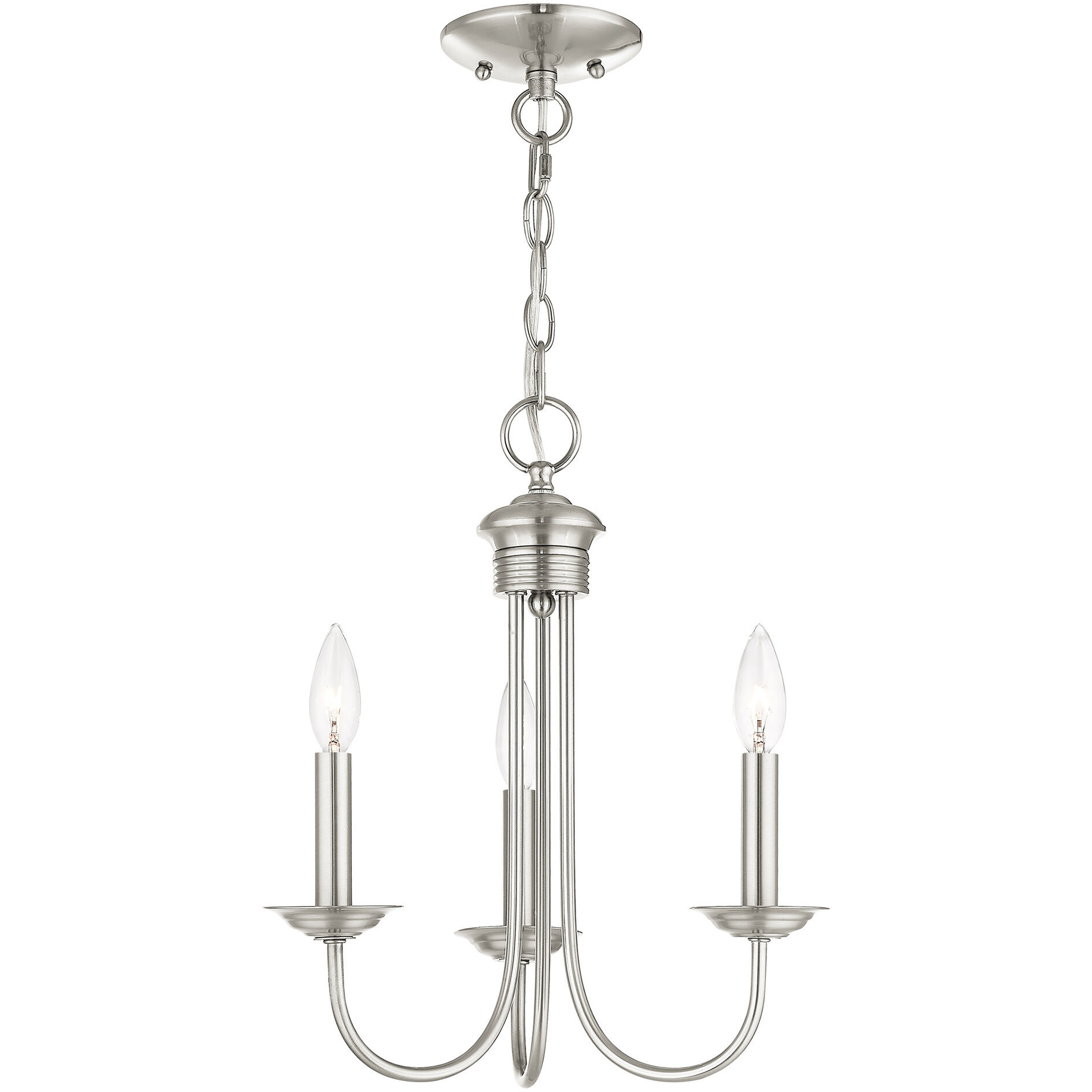 Estate 3 Light 14 inch Brushed Nickel Mini Chandelier Ceiling Light