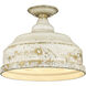 Keating 3 Light 13.75 inch Antique Ivory Semi-Flush Mount Ceiling Light