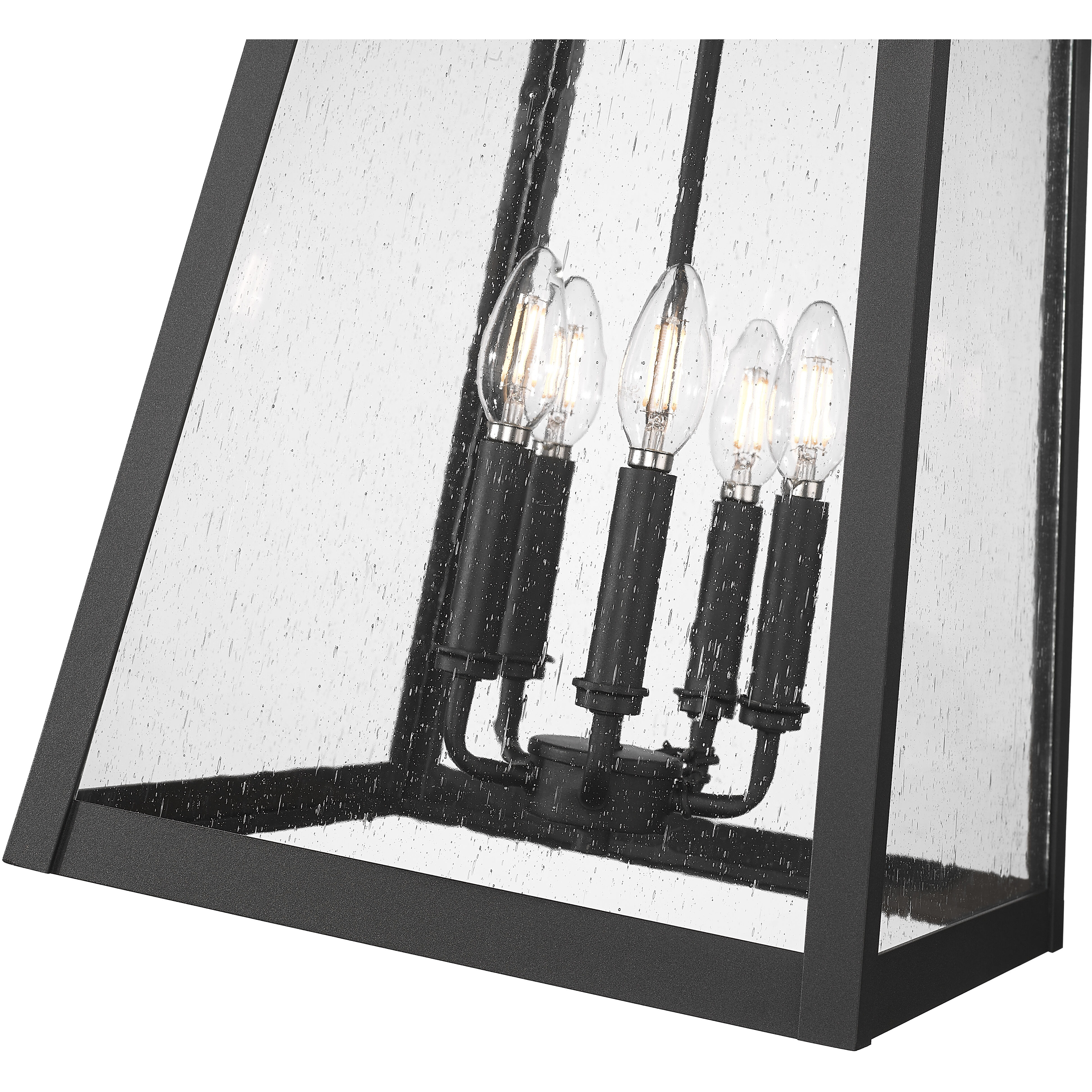 Rainer 5 Light 15.5 inch Black Outdoor Chain Mount Ceiling Fixture in G9