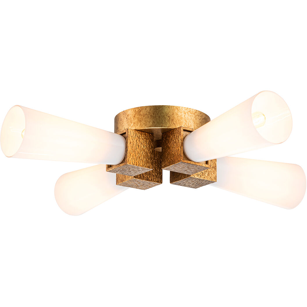 Kristy 4 Light 26 inch Distressed Gold Flush Mount Ceiling Light