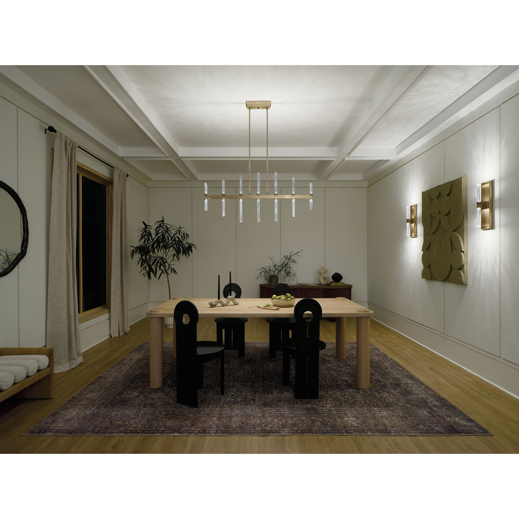 Sycara LED 5 inch Champagne Bronze Chandelier Linear Ceiling Light, Single