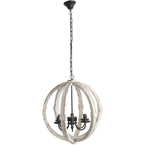 Calder 22 inch Distressed White Chandelier Ceiling Light