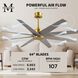 Atlas Ariella 64 inch Brushed Brass with Brushed Nickel Blades Ceiling Fan