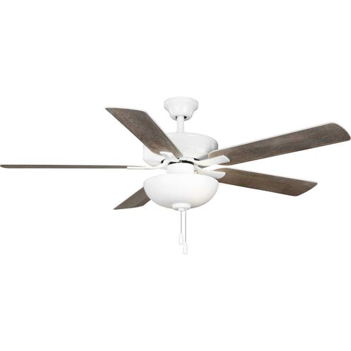 AirPro 52 inch White with White/Antique Wood Blades Ceiling Fan