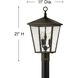 Heritage Trellis 3 Light 21 inch Regency Bronze Outdoor Post Mount Lantern in Non-LED