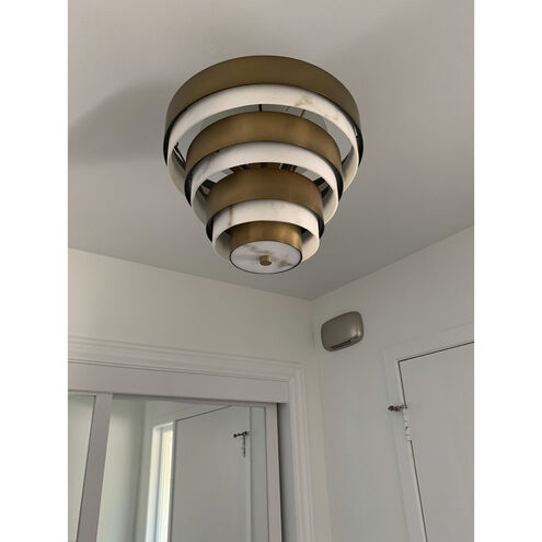 Lisa McDennon Echelon LED 16 inch Heritage Brass Indoor Semi-Flush Mount Ceiling Light