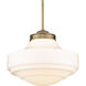 Ingalls Pendant Ceiling Light in Vintage Milk Glass, Modern Brass, Large
