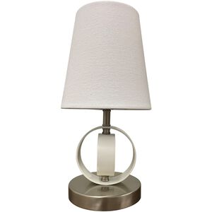 Bryson 12.5 inch 40.00 watt Satin Nickel and White Table Lamp Portable Light