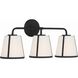 Fulton Bath Vanity Light Wall Light in Black, White